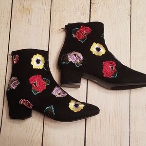 Betsey Johnson Embroidered Booties